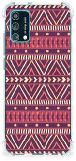 B2Ctelecom GSM Hoesje Samsung Galaxy M02s | A02s Hoesje met naam met transparante rand Aztec Purple