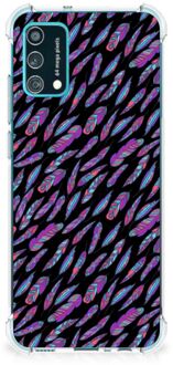 B2Ctelecom GSM Hoesje Samsung Galaxy M02s | A02s Hoesje met Tekst met transparante rand Feathers Color