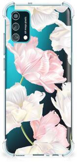 B2Ctelecom GSM Hoesje Samsung Galaxy M02s | A02s Leuk TPU Back Cover met transparante rand Mooie Bloemen