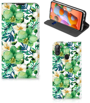 B2Ctelecom GSM Hoesje Samsung Galaxy M11 | A11 Bookcase Cover Orchidee Groen