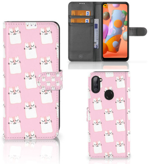 B2Ctelecom GSM Hoesje Samsung Galaxy M11 | A11 Bookcase Valentijn Cadeaus Sleeping Cats