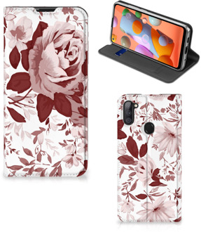 B2Ctelecom GSM Hoesje Samsung Galaxy M11 | A11 Bookcase Watercolor Flowers