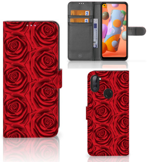 B2Ctelecom GSM Hoesje Samsung Galaxy M11 | A11 Mobiel Bookcase Red Roses