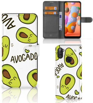 B2Ctelecom GSM Hoesje Samsung Galaxy M11 | A11 Mobiel Bookcase Valentijn Cadeautje Haar Avocado Singing