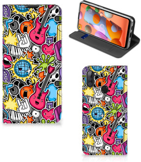 B2Ctelecom GSM Hoesje Samsung Galaxy M11 | A11 Telefoonhoesje Portemonnee Punk Rock