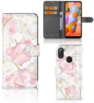 B2Ctelecom GSM Hoesje Samsung Galaxy M11 | A11 Wallet Book Case Cadeau voor Mama Lovely Flowers