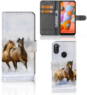 B2Ctelecom GSM Hoesje Samsung Galaxy M11 | A11 Wallet Book Case Paarden