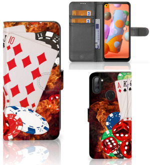 B2Ctelecom GSM Hoesje Samsung Galaxy M11 | A11 Wallet Book Case Personaliseren Casino