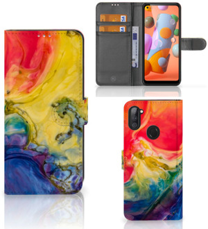 B2Ctelecom GSM Hoesje Samsung Galaxy M11 | A11 Wallet Book Case Watercolor Dark