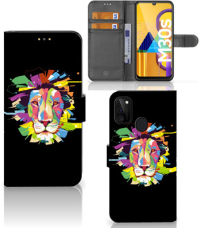 B2Ctelecom GSM Hoesje Samsung Galaxy M21 Book Cover Lion Color