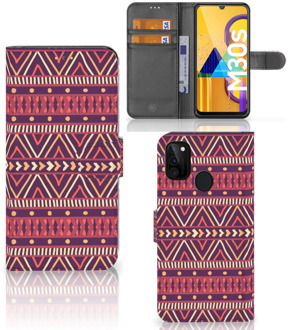 B2Ctelecom GSM Hoesje Samsung Galaxy M21 Bookcase Aztec Purple