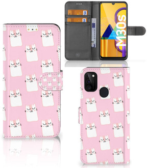 B2Ctelecom GSM Hoesje Samsung Galaxy M21 Bookcase Valentijn Cadeaus Sleeping Cats