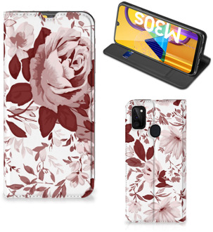 B2Ctelecom GSM Hoesje Samsung Galaxy M21 Bookcase Watercolor Flowers