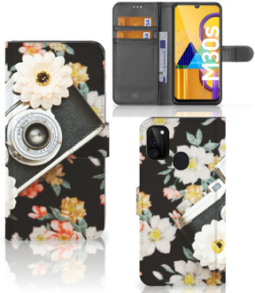 B2Ctelecom GSM Hoesje Samsung Galaxy M21 Bookcover Vintage Camera