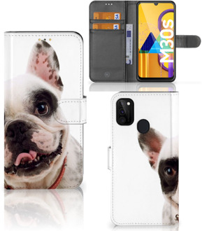 B2Ctelecom GSM Hoesje Samsung Galaxy M21 Bookstyle Case Franse Bulldog