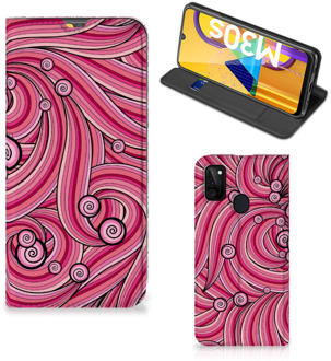 B2Ctelecom GSM Hoesje Samsung Galaxy M21 Foto Hoesje ontwerpen Swirl Pink