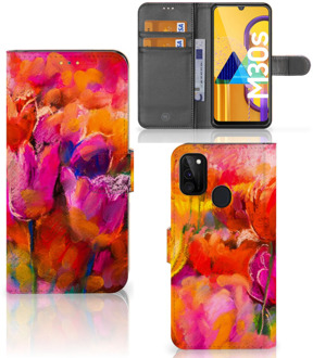 B2Ctelecom GSM Hoesje Samsung Galaxy M21 Hoesje met Tekst Tulips