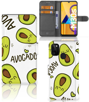 B2Ctelecom GSM Hoesje Samsung Galaxy M21 Mobiel Bookcase Valentijn Cadeautje Haar Avocado Singing