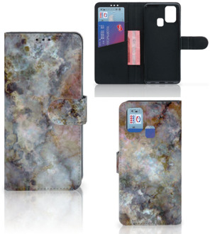 B2Ctelecom GSM Hoesje Samsung Galaxy M31 Book Cover Marmer Grijs