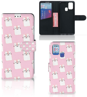 B2Ctelecom GSM Hoesje Samsung Galaxy M31 Bookcase Valentijn Cadeaus Sleeping Cats