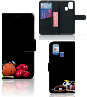 B2Ctelecom GSM Hoesje Samsung Galaxy M31 Bookcover Ontwerpen Voetbal, Tennis, Boxing… Sports