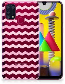 B2Ctelecom GSM Hoesje Samsung Galaxy M31 Bumper Hoesje Waves Roze