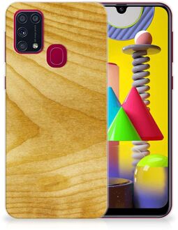 B2Ctelecom GSM Hoesje Samsung Galaxy M31 Cover Case Licht Hout