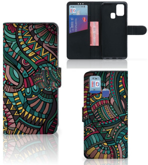 B2Ctelecom GSM Hoesje Samsung Galaxy M31 Flip Case Aztec