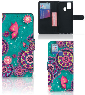 B2Ctelecom GSM Hoesje Samsung Galaxy M31 Flipcase Cirkels en Vlinders