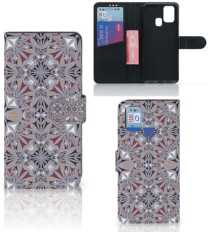 B2Ctelecom GSM Hoesje Samsung Galaxy M31 Flipcover Flower Tiles