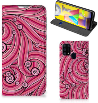 B2Ctelecom GSM Hoesje Samsung Galaxy M31 Foto Hoesje ontwerpen Swirl Pink