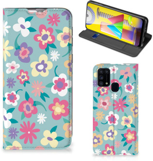 B2Ctelecom GSM Hoesje Samsung Galaxy M31 Fotohoesje ontwerpen Flower Power