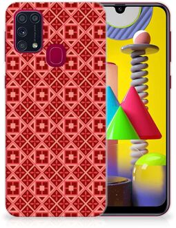 B2Ctelecom GSM Hoesje Samsung Galaxy M31 Hoesje met Tekst Batik Red