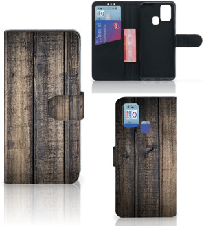 B2Ctelecom GSM Hoesje Samsung Galaxy M31 Leuk Case Cadeau voor Mannen Steigerhout