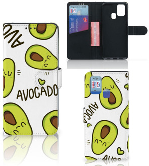 B2Ctelecom GSM Hoesje Samsung Galaxy M31 Mobiel Bookcase Valentijn Cadeautje Haar Avocado Singing