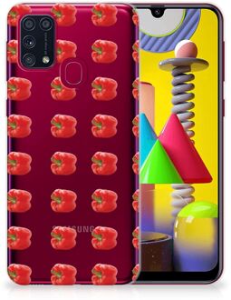 B2Ctelecom GSM Hoesje Samsung Galaxy M31 Smartphonehoesje Transparant Paprika Red