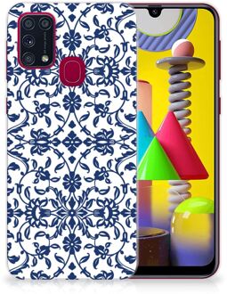 B2Ctelecom GSM Hoesje Samsung Galaxy M31 Trendy Telefoonhoesjes Flower Blue