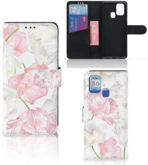 B2Ctelecom GSM Hoesje Samsung Galaxy M31 Wallet Book Case Cadeau voor Mama Lovely Flowers