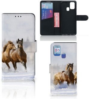 B2Ctelecom GSM Hoesje Samsung Galaxy M31 Wallet Book Case Paarden