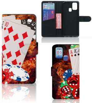 B2Ctelecom GSM Hoesje Samsung Galaxy M31 Wallet Book Case Personaliseren Casino