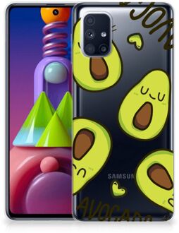 B2Ctelecom GSM Hoesje Samsung Galaxy M51 Backcase TPU Siliconen Hoesje Transparant Avocado Singing