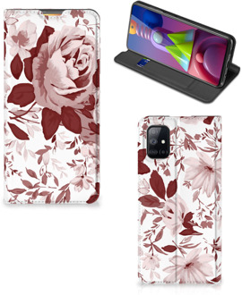 B2Ctelecom GSM Hoesje Samsung Galaxy M51 Bookcase Watercolor Flowers