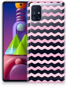 B2Ctelecom GSM Hoesje Samsung Galaxy M51 Bumper Hoesje Waves Roze