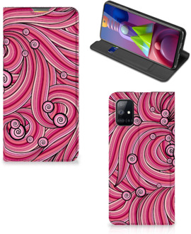 B2Ctelecom GSM Hoesje Samsung Galaxy M51 Foto Hoesje ontwerpen Swirl Pink