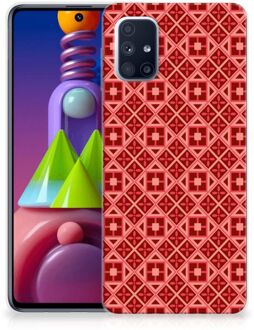 B2Ctelecom GSM Hoesje Samsung Galaxy M51 Hoesje met Tekst Batik Red