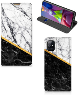 B2Ctelecom GSM Hoesje Samsung Galaxy M51 Mobiel Case Marble White Black