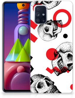 B2Ctelecom GSM Hoesje Samsung Galaxy M51 TPU Bumper Skull Red