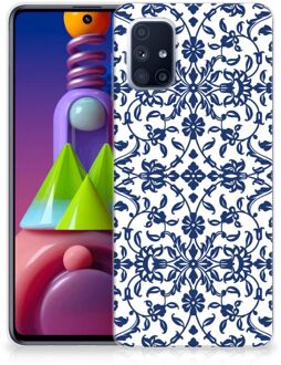 B2Ctelecom GSM Hoesje Samsung Galaxy M51 Trendy Telefoonhoesjes Flower Blue