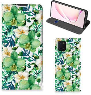 B2Ctelecom GSM Hoesje Samsung Galaxy Note 10 Lite Bookcase Cover Orchidee Groen