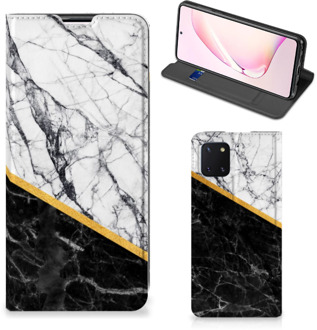 B2Ctelecom GSM Hoesje Samsung Galaxy Note 10 Lite Mobiel Case Marble White Black